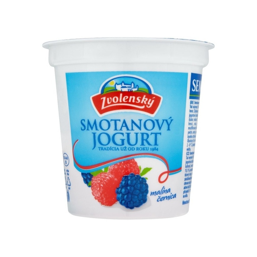 Zvolenský Smotanový jogurt malinovo černicový 145 g
