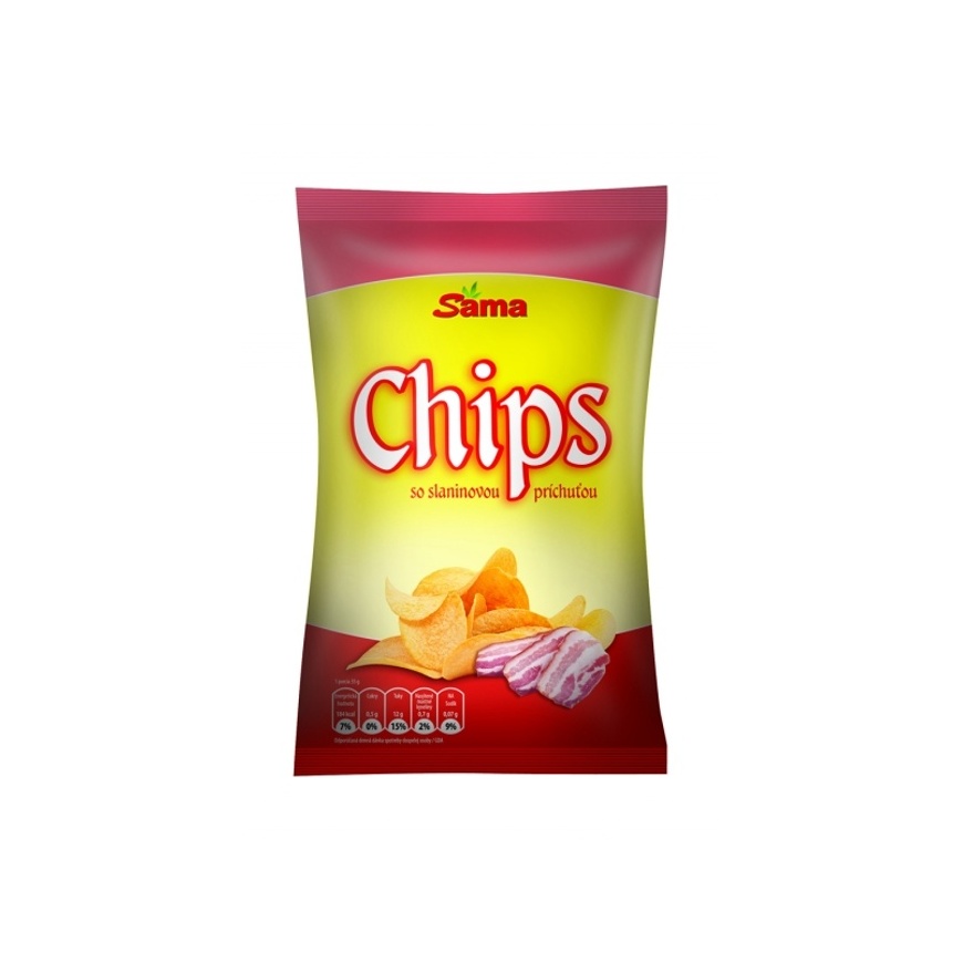 Zemiakové chipsy Sama 75g slanina - Kliknutím na obrázok zatvorte -