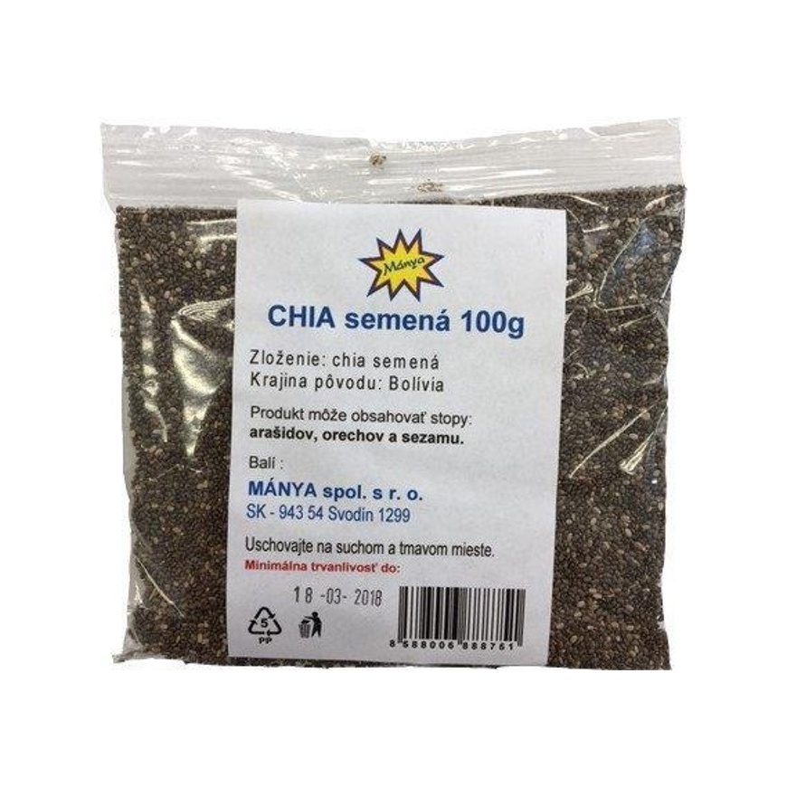 Chia semienka 100g Mánya - Kliknutím na obrázok zatvorte -